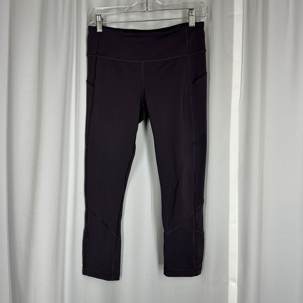 Lululemon Pace Rival Cropped Leggings Sz 6‎ Vintage Grape Pockets Pants Yoga Run